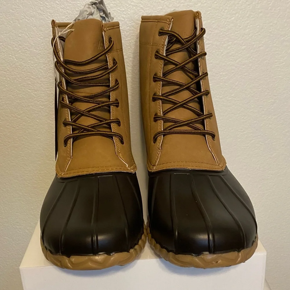 NWB JBU by Jambu Men's Maine Faux Leather Outdoor Duck Boots Size 13